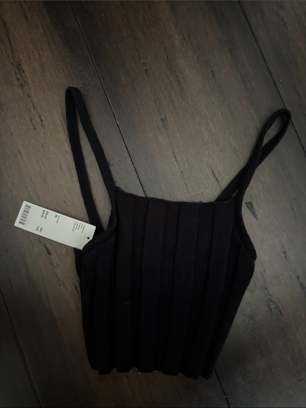 Black Ribbed Knit Cami